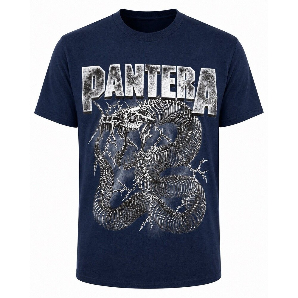Pantera Electrified Snake Navy Blue T-Shirt Size Small Band Tee